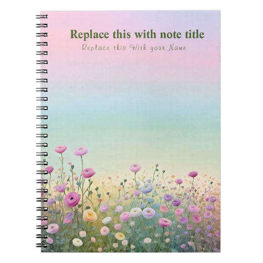 Extravagant Pastell Floral Notebook Notizblock (Vorderseite)