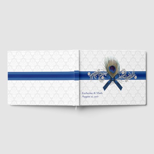 Extravagant Peacock Feather Wedding Guest Book Gästebuch (Voll)