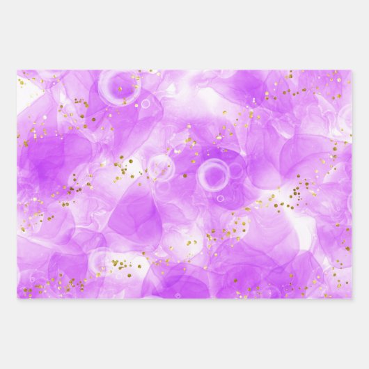 Extravagant Pink Blue Alcohol Ink Art Geschenkpapier Set (Vorderseite 3)