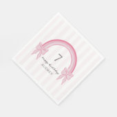 Extravagant Pink Bow Rainbow Coquette Geburtstag Serviette (Ecke)