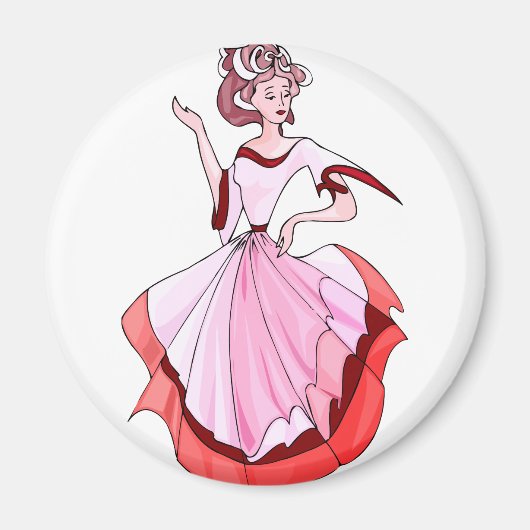 Extravagant Pink Dancer Magnet (Vorne)