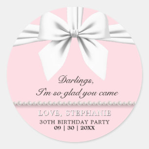 Extravagant Pink Elegant Tiffany Geburtstag Vielen Runder Aufkleber