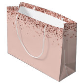 Extravagant Pink Glitzer 21. Geburtstag Große Gesc Geschenktüte (Rückseite Schrägansicht)