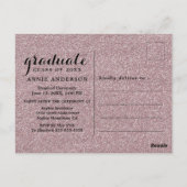 Extravagant Pink Glitzer 3 Foto Abschluss Einladun Postkarte (Rückseite)