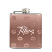 Extravagant Pink Kisses Flachmann (Vorderseite)