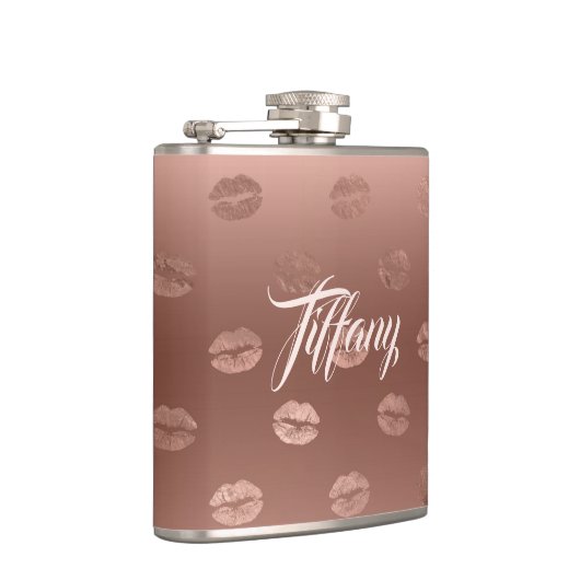 Extravagant Pink Kisses Flachmann (Rechts)