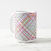 Extravagant Pink 'n Green Geometric Kariert Kaffeetasse (Vorderseite Links)