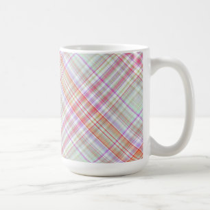 Extravagant Pink 'n Green Geometric Kariert Kaffeetasse