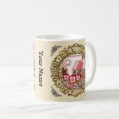 Extravagant Pink Pansy Beautician Kaffeemaschine T Kaffeetasse (VorderseiteRechts)