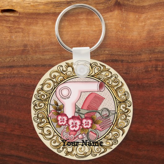 Extravagant Pink Pansy Beautician Schlüsselanhänge Schlüsselanhänger (Vorderseite)