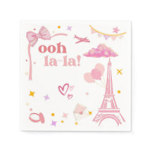 Extravagant Pink Paris Eiffel Tower Party Paper Na