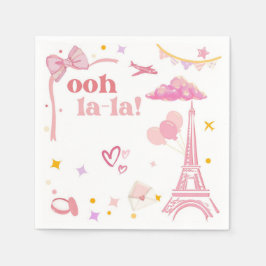 Extravagant Pink Paris Eiffel Tower Party Paper Na Serviette