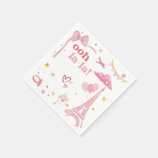 Extravagant Pink Paris Eiffel Tower Party Paper Na Serviette (Ecke)
