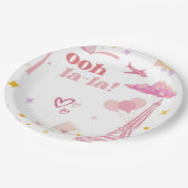 Extravagant Pink Paris Eiffel Tower Party Teller (Schrägansicht)