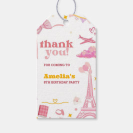 Extravagant Pink Paris Geburtstagsparty Danke für Geschenkanhänger