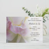 Extravagant Pink Tulip Spring Baby Dusche Einladung (Stehend Vorderseite)