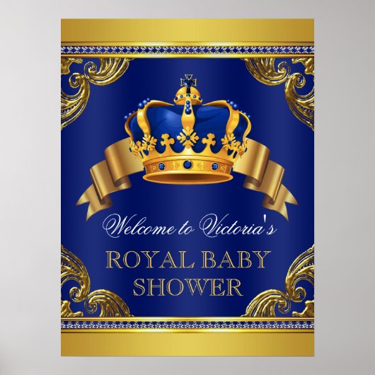Extravagant Prince Baby Dusche Begrüßungszeichen Poster (Vorne)
