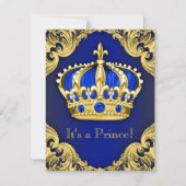 Extravagant Prince Baby Dusche Blue Einladung (Vorderseite)