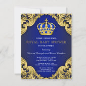 Extravagant Prince Baby Dusche Blue Einladung (Rückseite)
