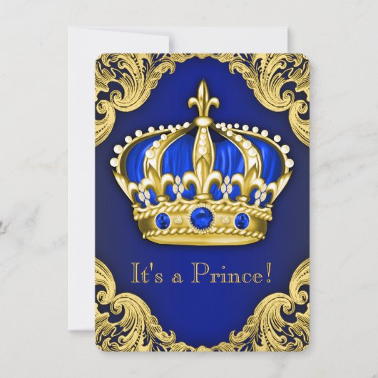 Extravagant Prince Baby Dusche Blue Einladung (Vorderseite)