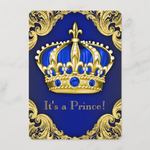 Extravagant Prince Baby Dusche Blue Einladung