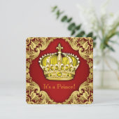 Extravagant Prince Baby Dusche Red Einladung (Stehend Vorderseite)