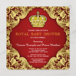 Extravagant Prince Baby Dusche Red Einladung
