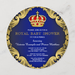 Extravagant Prince Baby Dusche Royal Blue Einladung