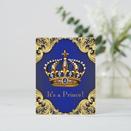 Extravagant Prince Baby Shower Einladungen (Stehend Vorderseite)