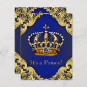 Extravagant Prince Baby Shower Einladungen (Vorne/Hinten)