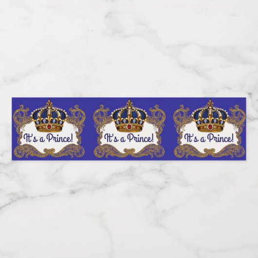 Extravagant Prince Royal Crown Water Bottle Labels Wasserflaschenetikett (Einzelnes Label)