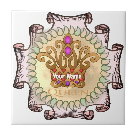 Extravagant Queen Crown Fliese (Vorderseite)