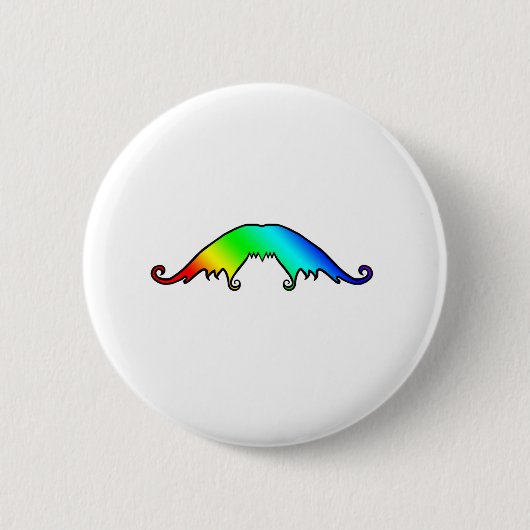 Extravagant Rainbow Mustache Button (Vorderseite)