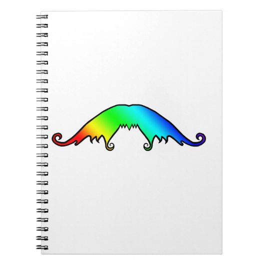 Extravagant Rainbow Mustache-Notebook Notizblock (Vorderseite)