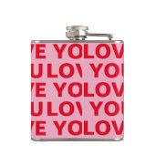 Extravagant Romantische Rot-Rot-Rosa-Liebe Ihr Mus Flachmann (Rückseite)