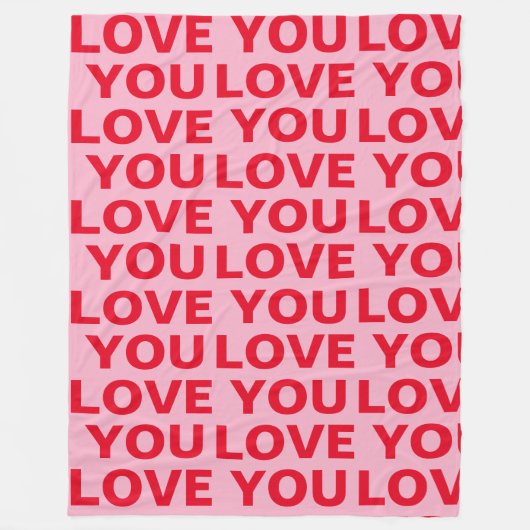 Extravagant Romantische Rot-Rot-Rosa-Liebe Ihr Mus Fleecedecke (Vorderseite)