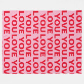 Extravagant Romantische Rot-Rot-Rosa-Liebe Ihr Mus Fleecedecke (Vorderseite (Horizontal))