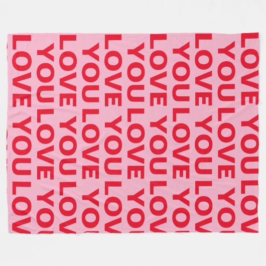 Extravagant Romantische Rot-Rot-Rosa-Liebe Ihr Mus Fleecedecke (Vorderseite (Horizontal))