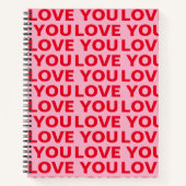 Extravagant Romantische Rot-Rot-Rosa-Liebe Ihr Mus Notizblock (Vorderseite)