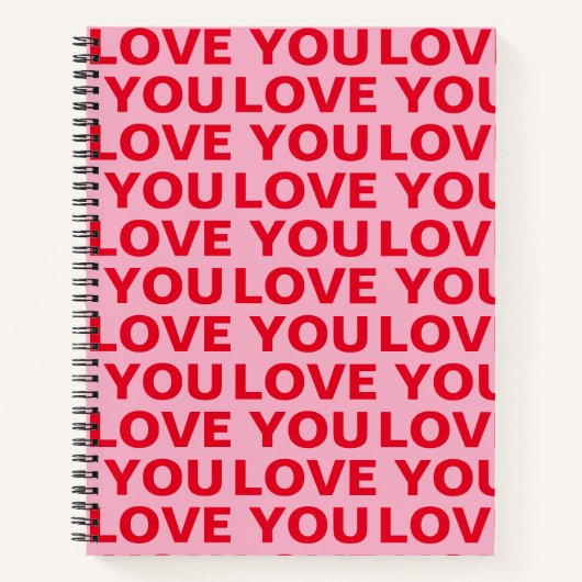 Extravagant Romantische Rot-Rot-Rosa-Liebe Ihr Mus Notizblock (Vorderseite)