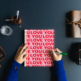 Extravagant Romantische Rot-Rot-Rosa-Liebe Ihr Mus Notizblock