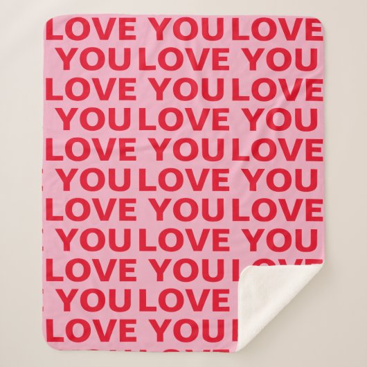 Extravagant Romantische Rot-Rot-Rosa-Liebe Ihr Mus Sherpadecke (Vorderseite)