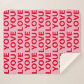 Extravagant Romantische Rot-Rot-Rosa-Liebe Ihr Mus Sherpadecke (Vorderseite (Horizontal))