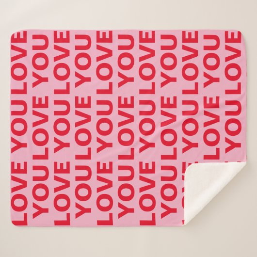 Extravagant Romantische Rot-Rot-Rosa-Liebe Ihr Mus Sherpadecke (Vorderseite (Horizontal))