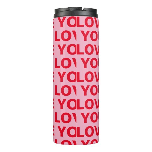 Extravagant Romantische Rot-Rot-Rosa-Liebe Ihr Mus Thermosbecher (Rückseite)