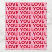 Extravagant Romantische Rot-Rot-Rosa-Liebe Ihr Mus Weinetikett (Einzelnes Label)