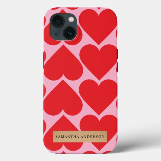 Extravagant romantisches Rot-Rot-Rosa-Herz-Muster  Case-Mate iPhone Hülle (Rückseite)