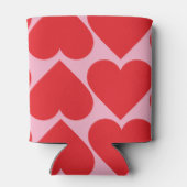 Extravagant romantisches Rot-Rot-Rosa-Herz-Muster  Dosenkühler (Rückseite)