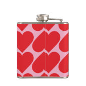 Extravagant romantisches Rot-Rot-Rosa-Herz-Muster  Flachmann (Rückseite)