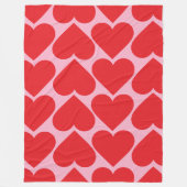 Extravagant romantisches Rot-Rot-Rosa-Herz-Muster  Fleecedecke (Vorderseite)